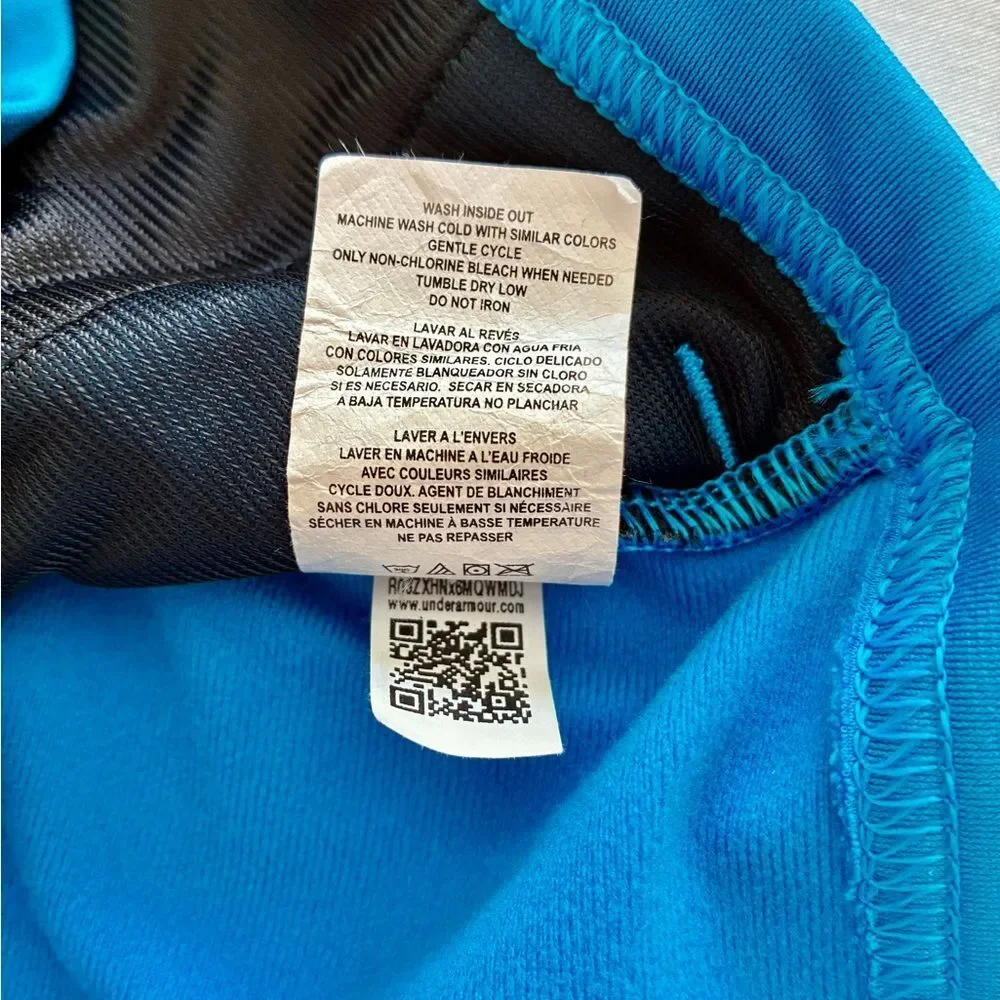 Under Armour Jacket Girl’s 7 Blue Full Zip Athletic Activewear Athleisure Sporty